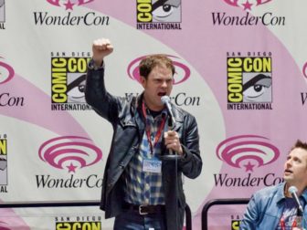 SHUT UP, CRIME! Rainn Wilson delivering his catch phrase from "Super" Moscone Center, San Francisco, CA.