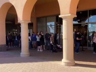 A glimpse at just a fraction of a very long line to vote in Anthem, Arizona.