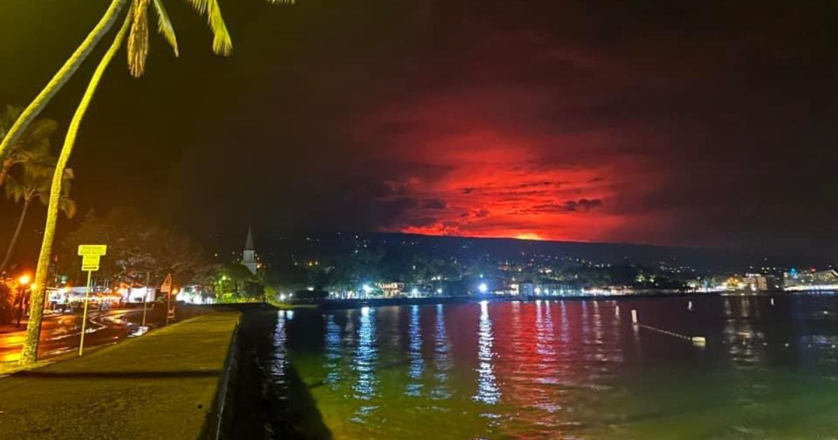 The above image is of Mauna Loa erupting in Hawaii.