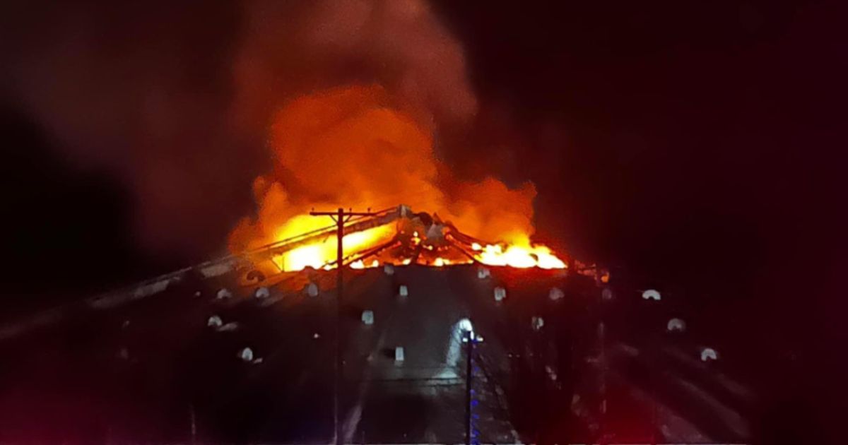 A fire started Sunday at a grain elevator in Hemlock, Michigan, and firefighters are now saying it could take up to a week to extinguish the flames.