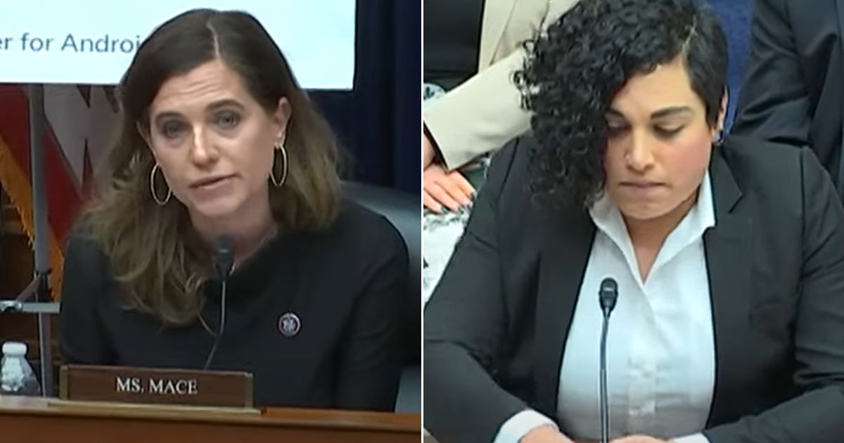 South Carolina Republican Rep. Nancy Mace, left, questions left-wing transgender activist Alejandra Caraballo during a House Oversight Committee hearing on Tuesday.