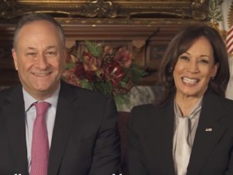 Vice President Kamala Harris and her husband, Doug Emhoff, in a video saluting Kwanzaa.