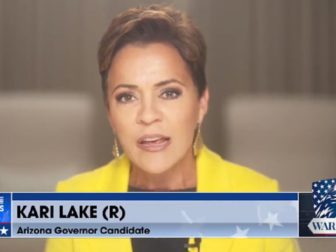 Kari Lake, Arizona Republican candidate for governor, appears on the "War Room" on Real America's Voice on Monday.