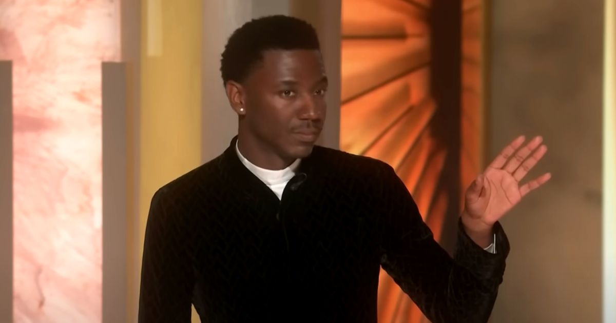 Host Jerrod Carmichael kicks off the Golden Globe awards telecast on Tuesday.