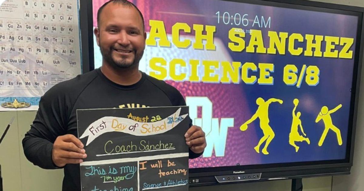 Jacob Sanchez, a middle school science teacher and coach, collapsed and died suddenly in front of his students at Devine Middle School in San Antonio, Texas, earlier this month.