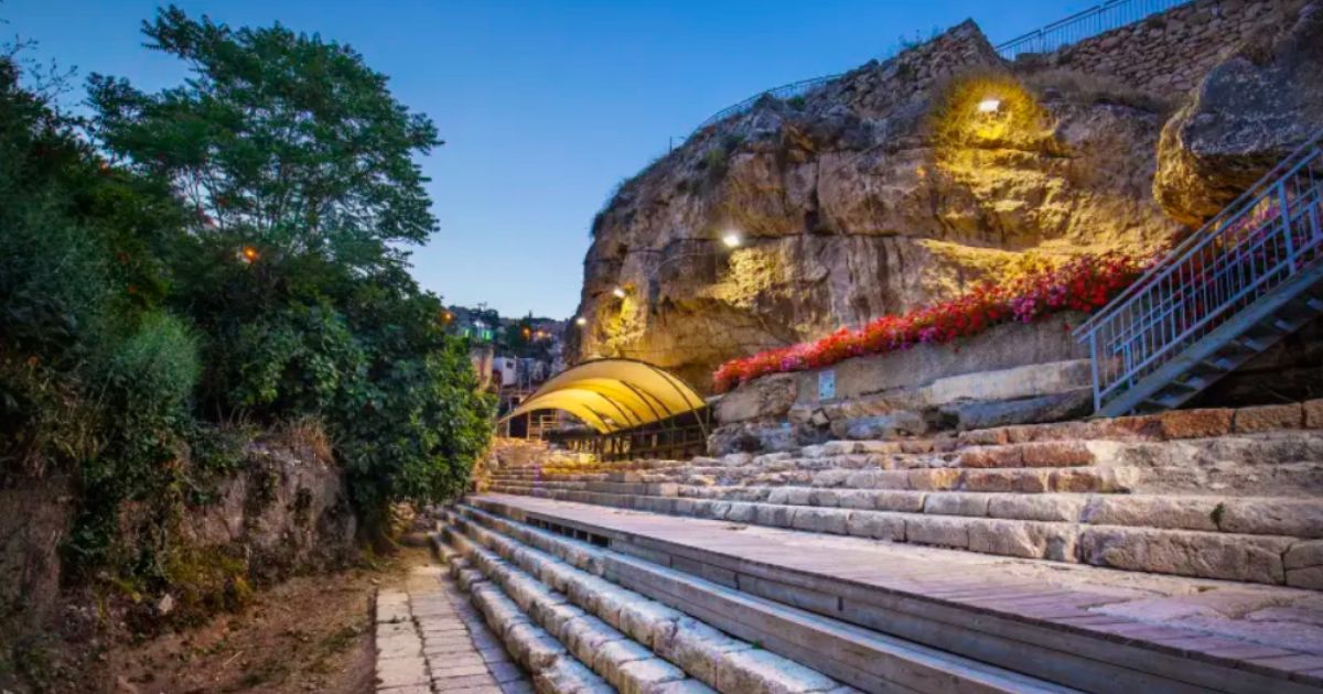 The northern perimeter of the Pool of Siloam in Jerusalem.