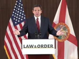 Florida Gov. Ron DeSantis spoke to the Miami Police Benevolent Association on Thursday.