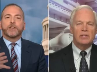 "Meet the Press" host Chuck Todd, left, and Sen. Ron Johnson, right.