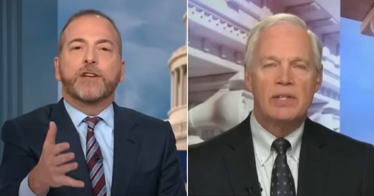 "Meet the Press" host Chuck Todd, left, and Sen. Ron Johnson, right.