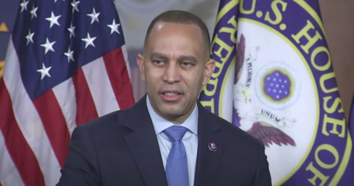 House Minority Leader Rep. Hakeem Jeffries speaks on Thursday regarding the economy.