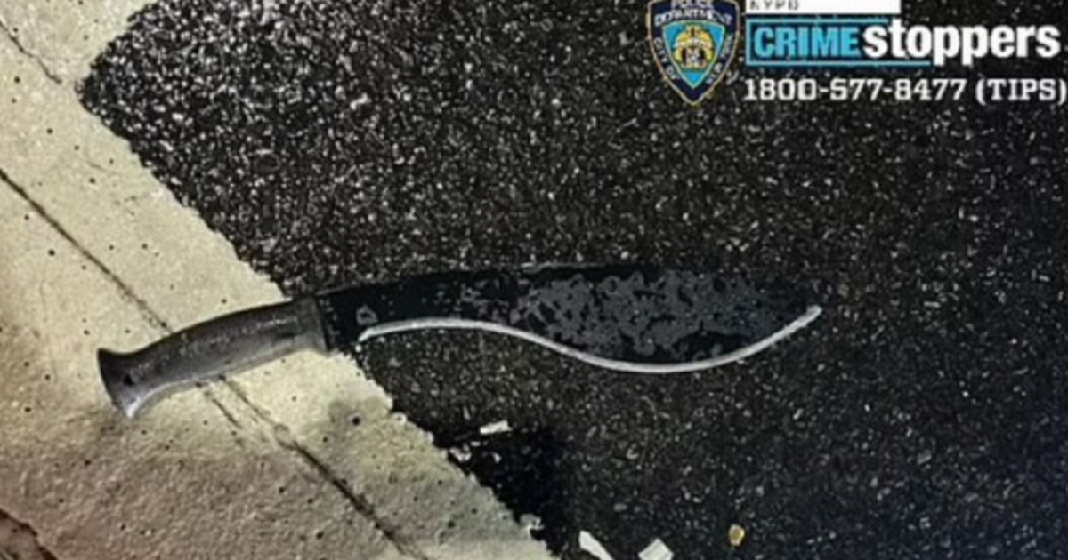 An image of the weapon used in Saturday night's attack on three New York City police officers.