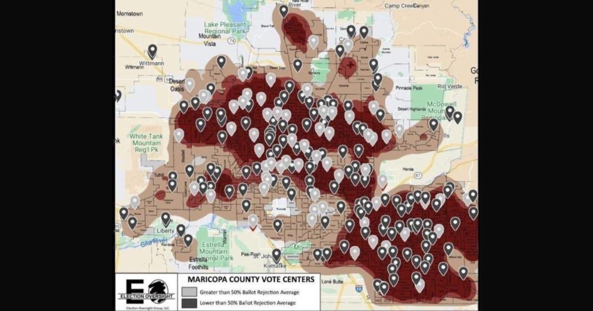 GOP gubernatorial candidate Kari Lake's showed a "heat map" during her Sunday speech in Scottsdale, Arizona.