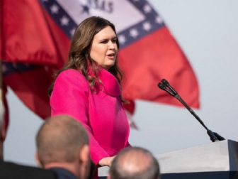 Sarah Sanders, the former Trump White House press secretary who won election to the governor's office in Arkansas in November, delivers her inaugural address Tuesday.