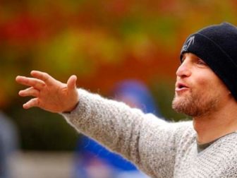 Speaking to a crowd of hundreds of students, Actor Woody Harrelson took center stage at the EMU Ampitheater discoraging students from voting for President George W. Bush. Harrelson was officially attending the event to promote OSPIRG, Environmental issues, and the legalization of Hemp and Marijuana.