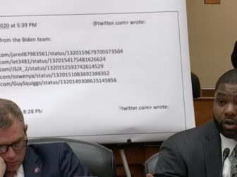 Florida Rep. Byron Donalds, right, speaks during a Wednesday committee hearing.