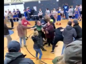 A fight broke out at a middle school basketball game on Tuesday in Vermont.