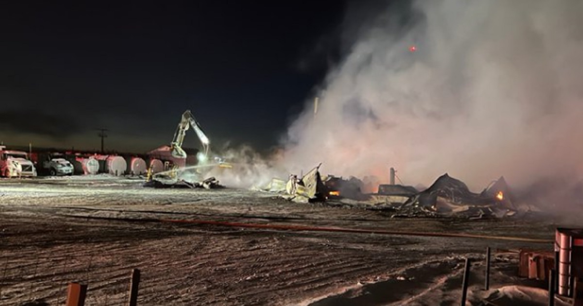 A seafood processing plant burns in the Canadian province of New Brunswick.