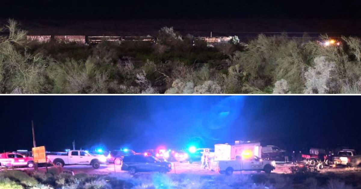 images of an Arizona train derailment