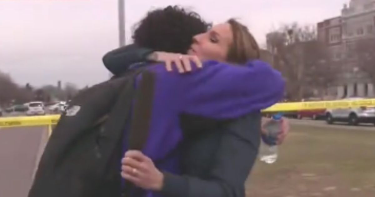 On Wednesday, Fox correspondent Alicia Acuna was reporting on a school shooting at a Denver high school when her son, who she had not seen since the incident walked by. Acuna stopped her reporting to embrace him.