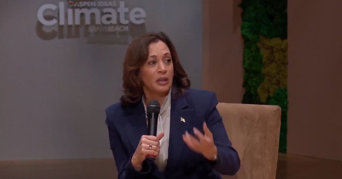 Kamala Harris commented on what she termed "climate mental health" at a conference Wednesday.