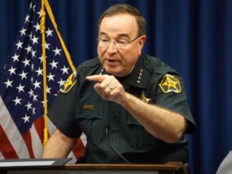 Sheriff Grady Judd of Polk County, Florida, speaks during a news conference.