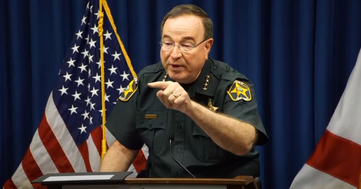 Sheriff Grady Judd of Polk County, Florida, speaks during a news conference.