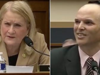 Rep. Sylvia Garcia, a Democrat from Texas, tried different tactics to get journalist Matt Taibbi, right, to reveal his "Twitter files" source.