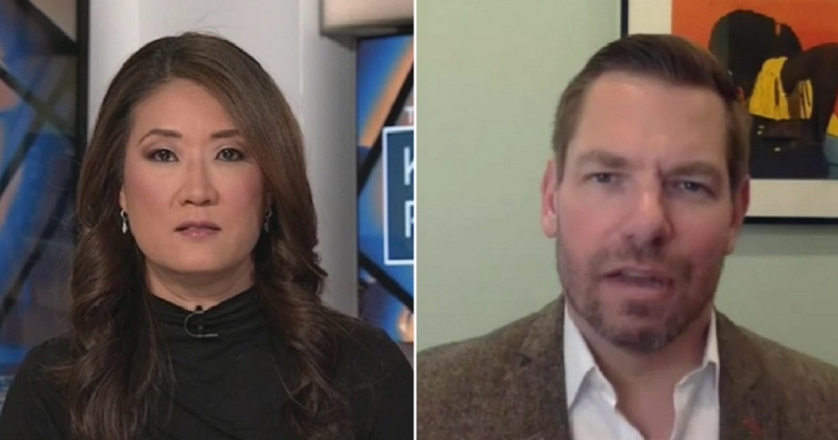 MSNBC host Katie Phang, left; California Democratic Rep. Eric Swalwell, right.