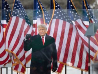 This Twitter screen shot shows former President Donald Trump addressing his supporters.