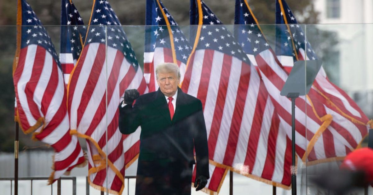 This Twitter screen shot shows former President Donald Trump addressing his supporters.