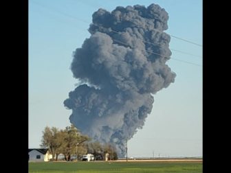 Smoke rises from Southfork Dairy Farms near Dimmitt, Texas