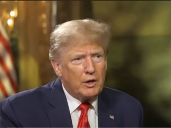 Donald Trump speaking during an interview