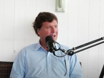 Tucker Carlson spoke with the NELK Boys in March.