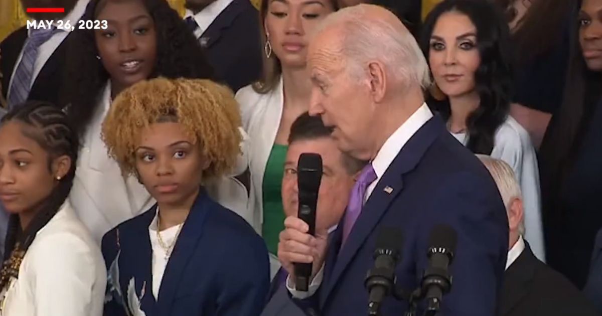 President Joe Biden addresses the LSU women's basketball team.