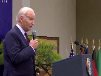 President Joe Biden speaks on Sunday in Hiroshima, Japan.