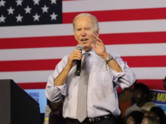 President Joe Biden holds a rally at Bowie State University in Maryland for gubernatorial candidate Wes Moore on Nov. 7, 2022.