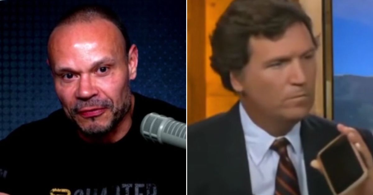 Conservative podcaster Dan Bongino, left, discusses Tucker Carlson's no longer being with Fox News.