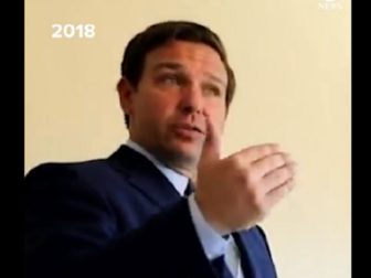 Now-Florida Gov. Ron DeSantis is pictured in a leaked video from 2018 as he prepared for a debate in the governor's race against Democrat Andrew Gillum.