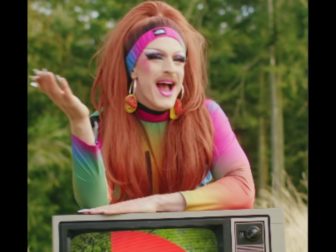 A North Face ad for "pride" month features a drag queen.