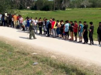 Illegal immigrants who've crossed the border near Brownsville, Texas, are lined up in anticipation of the end of Title 42.