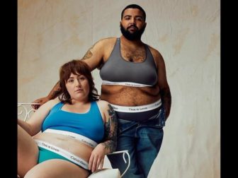 A Calvin Klein ad has resurfaced featuring a bearded woman in a sports bra.