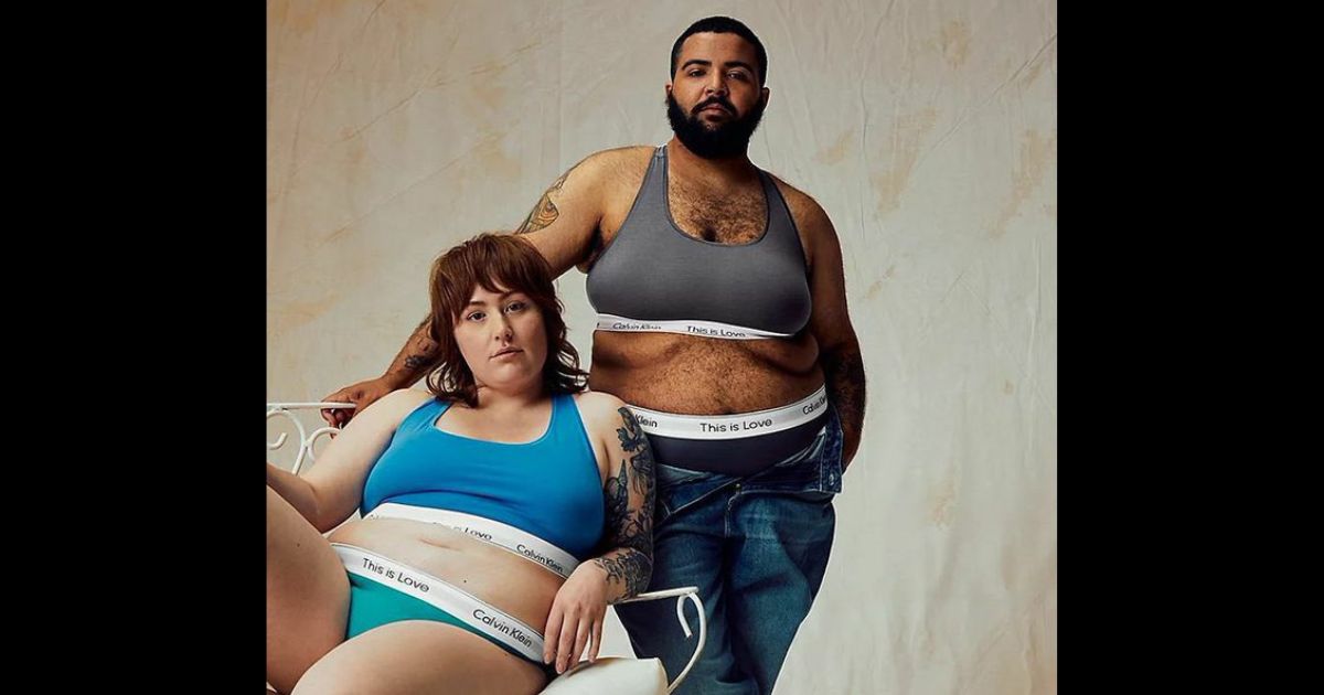 A Calvin Klein ad has resurfaced featuring a bearded woman in a sports bra.