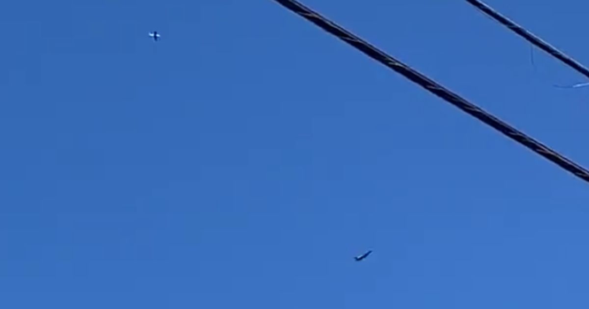 A Twitter user posted video of the intercept over Marin, California.