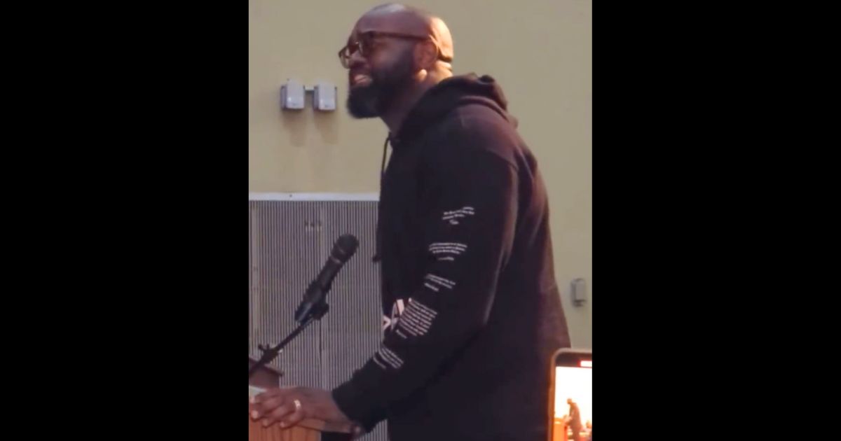 Pastor John K. Amanchukwu Sr. speaks during a meeting of the Roxbury, New Jersey, school board.