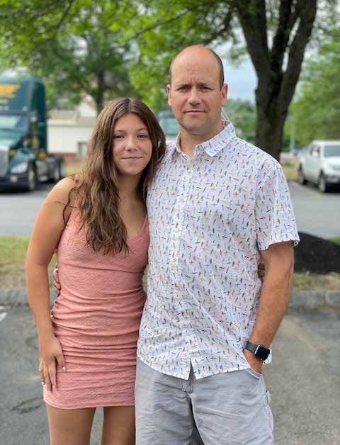 Blake Allen and her father Travis Allen stand together in a photo distributed along with a press release announcing their lawsuit last year. (Provided)