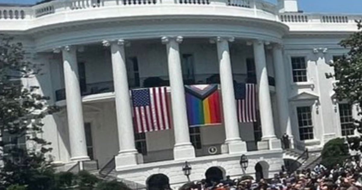 The White House displays a "pride" flag for June's "pride month."