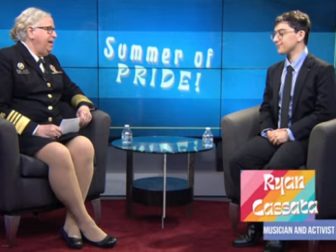 Assistant Secretary for Health Rachel Levine, left, appears on a video with transgender activist Ryan Cassata to celebrate "Summer of Pride."