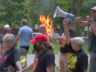 During a Fourth of July celebration in Philadelphia, members of the Revolutionary Communist Party burned an American flag.