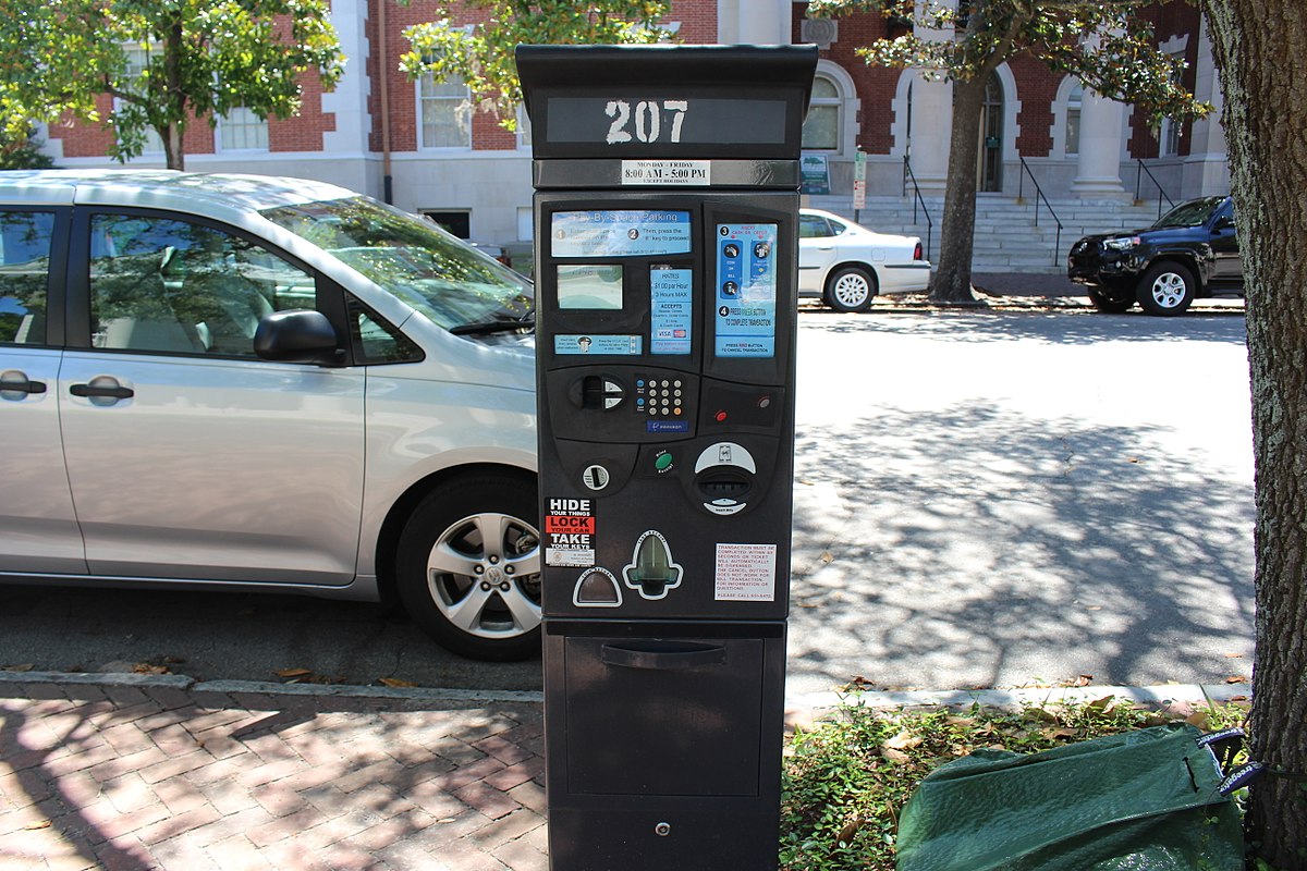 Pay-By-Space parking meter, Bull St, Savannah, Chatham County, Georgia