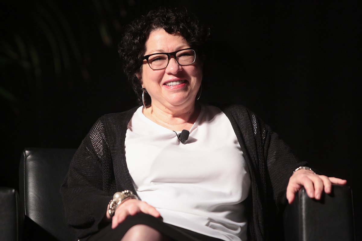United States Supreme Court Justice Sonia Sotomayor speaking to attendees at the John P. Frank Memorial Lecture at Gammage Auditorium at Arizona State University in Tempe, Arizona.